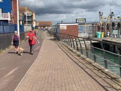 Walking round the harbour in Newhaven